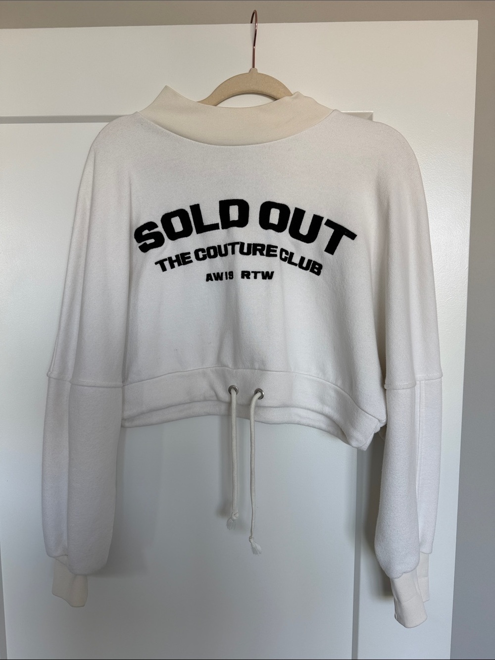 The Couture Club White Cropped Sweatshirt